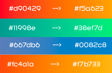 Top 4 gradients from list